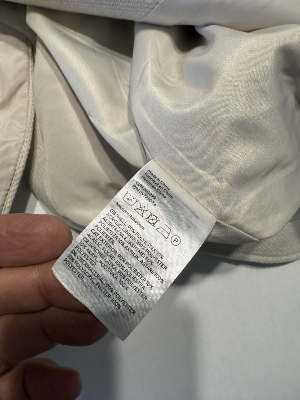 H&M Light Taupe Tie Belt Long Sleeve Longline Coat Women's Size Small - Picture 6 of 6